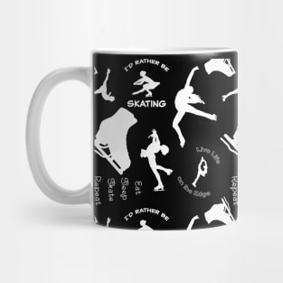 Figure Skating Life- Graphic Design Style 2-White on Black Mug